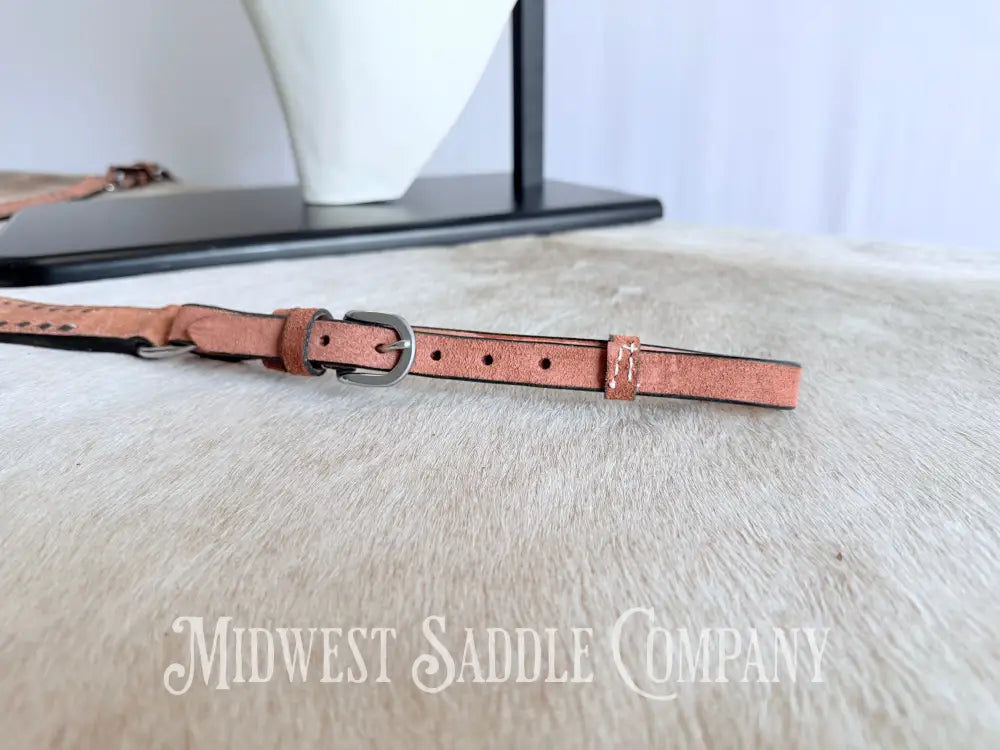 New Chocolate Buckstitch Western Headstall & Breast Collar Tack Set Rough-out Leather Tack Set