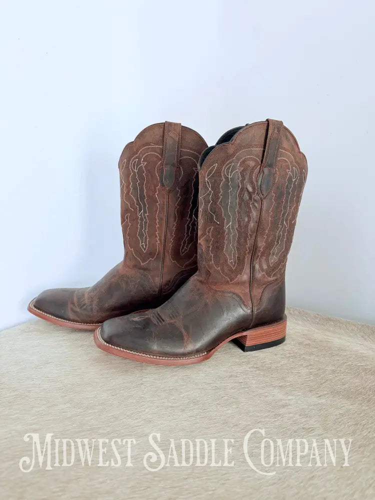 Bottes Western Homme J.B. Dillon JBM6001 - Cuir Noir, Bout Carré, Pointure US 9 D - Occasion