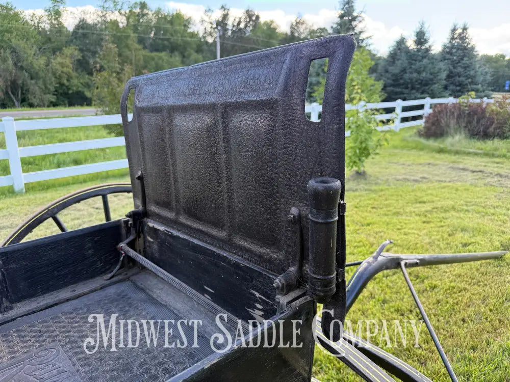 Rare John Deere Reliance Company Horse Buggy with Team Pole Black & Yellow Carriage
