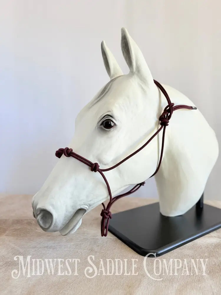 Sundance Rope Halters Training Halter 4 Knots Maroon - Full Horse Size Halter
