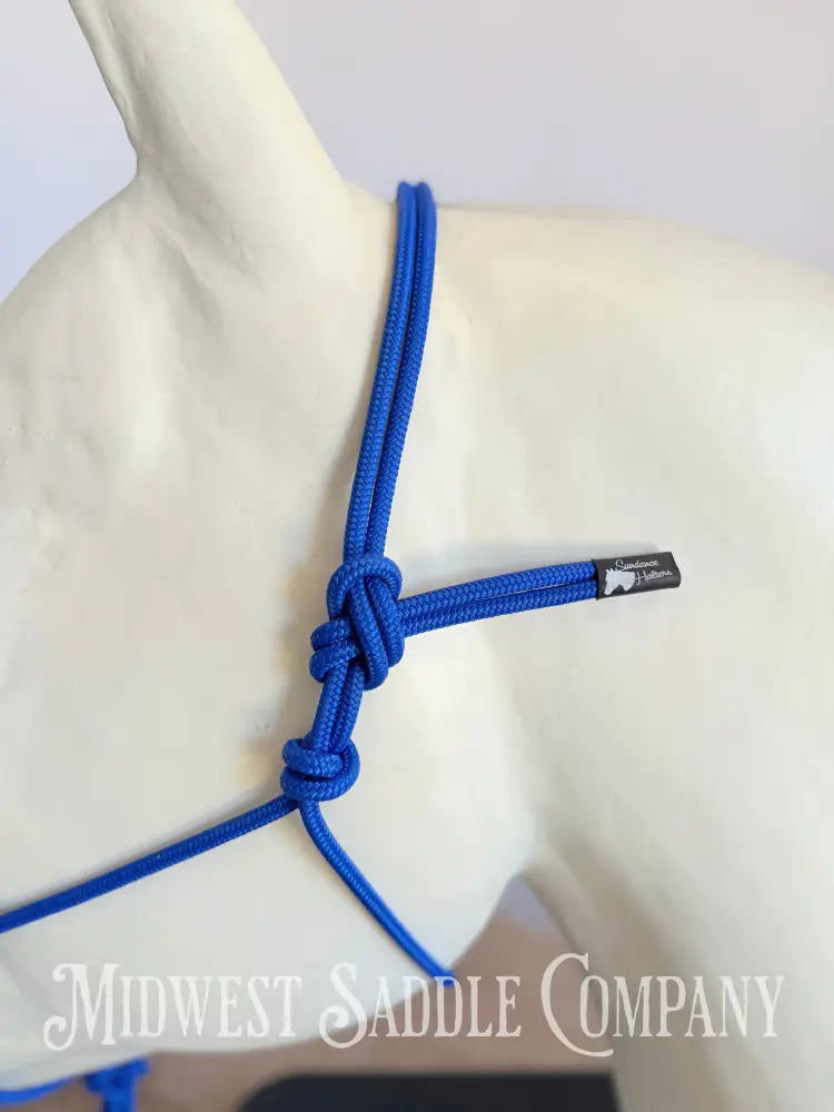 Sundance Rope Halters Training Halter 4 Knots Royal Blue - Small Horse Size Halter