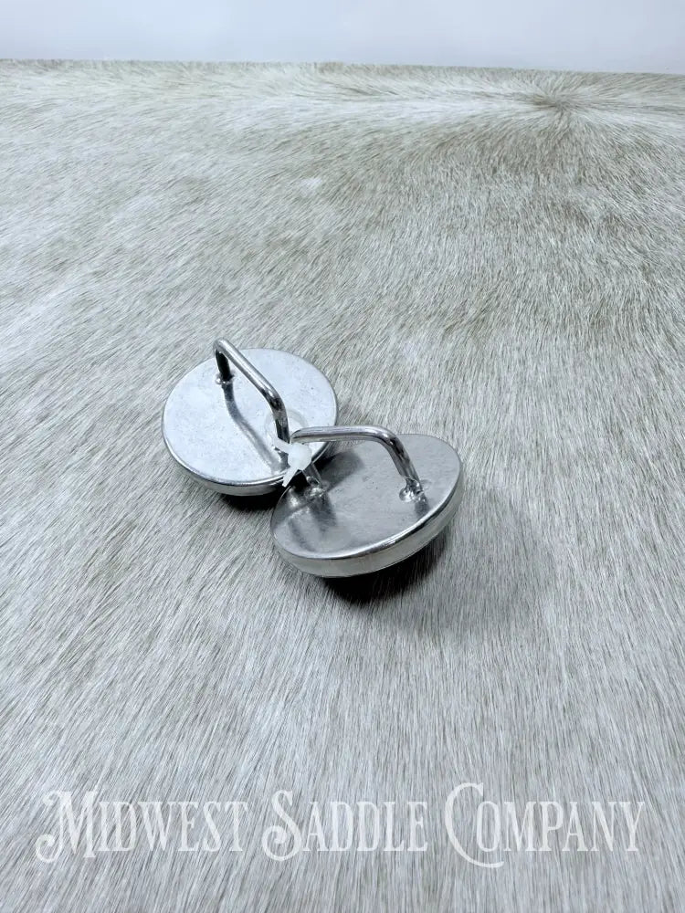 Vintage Blue Horse Head Portrait Bridle Rosettes Set of 2 Conchos