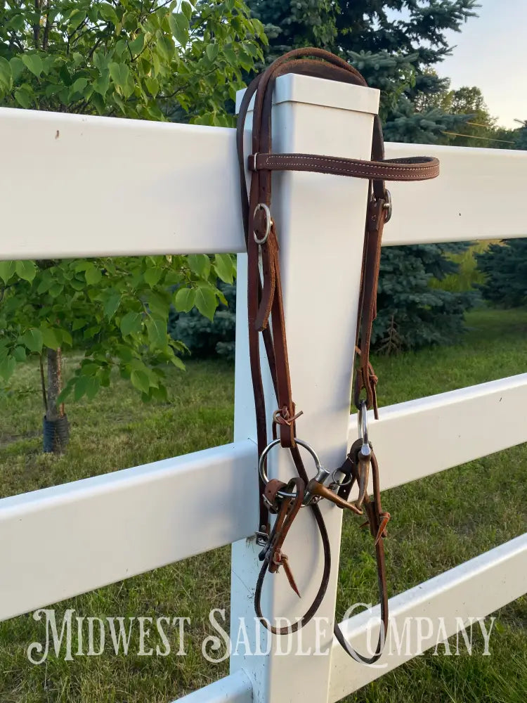 Weaver Leather Working Tack Horse Bridle Copper Ring Snaffle Bit Roper Reins Bridles & Headstalls