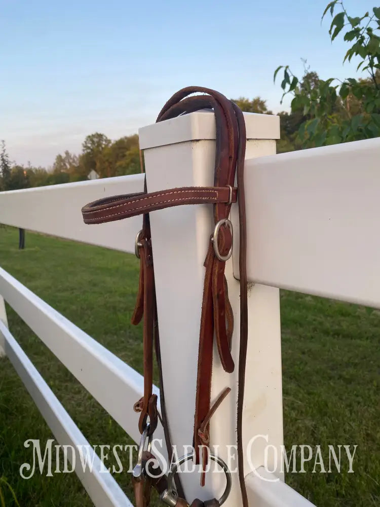 Weaver Leather Working Tack Horse Bridle Copper Ring Snaffle Bit Roper Reins Bridles & Headstalls