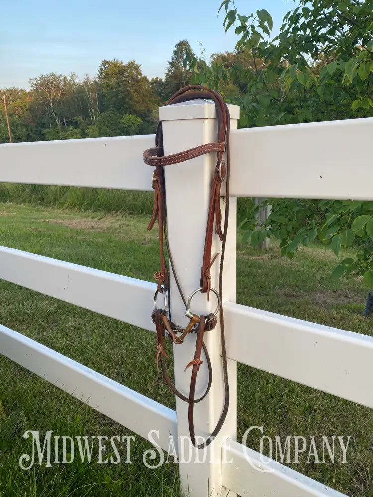 Weaver Leather Working Tack Horse Bridle Copper Ring Snaffle Bit Roper Reins Bridles & Headstalls