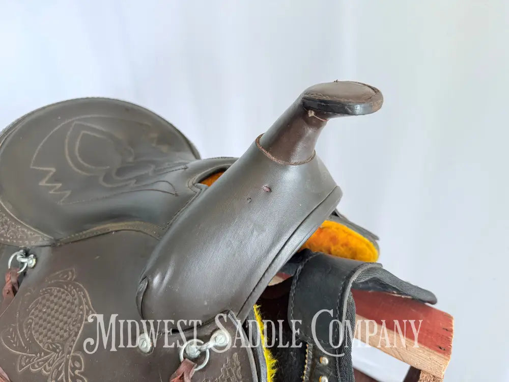 11” Kid’s Western Pony Trail Saddle Leather Tooling Western Saddle