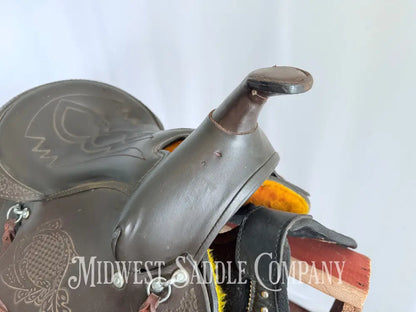 11” Kid’s Western Pony Trail Saddle Leather Tooling Western Saddle