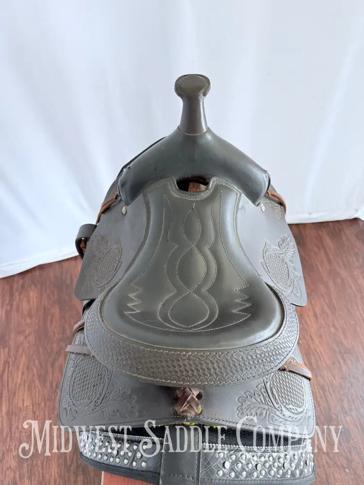 11” Kid’s Western Pony Trail Saddle Leather Tooling Western Saddle