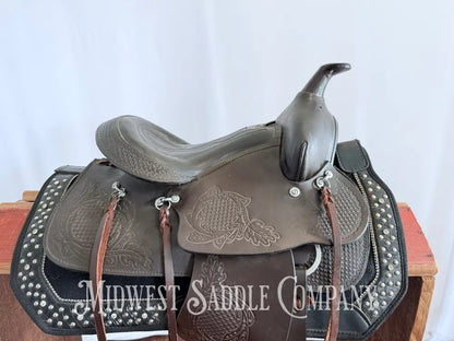 11” Kid’s Western Pony Trail Saddle Leather Tooling Western Saddle