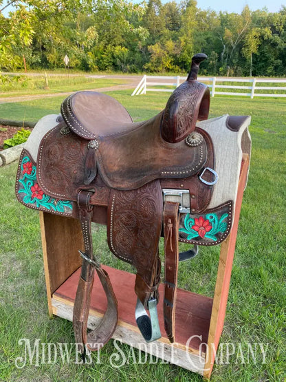 13.5” Martin Cervi Crown C Western Barrel Saddle