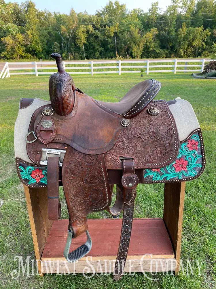 13.5” Martin Cervi Crown C Western Barrel Saddle