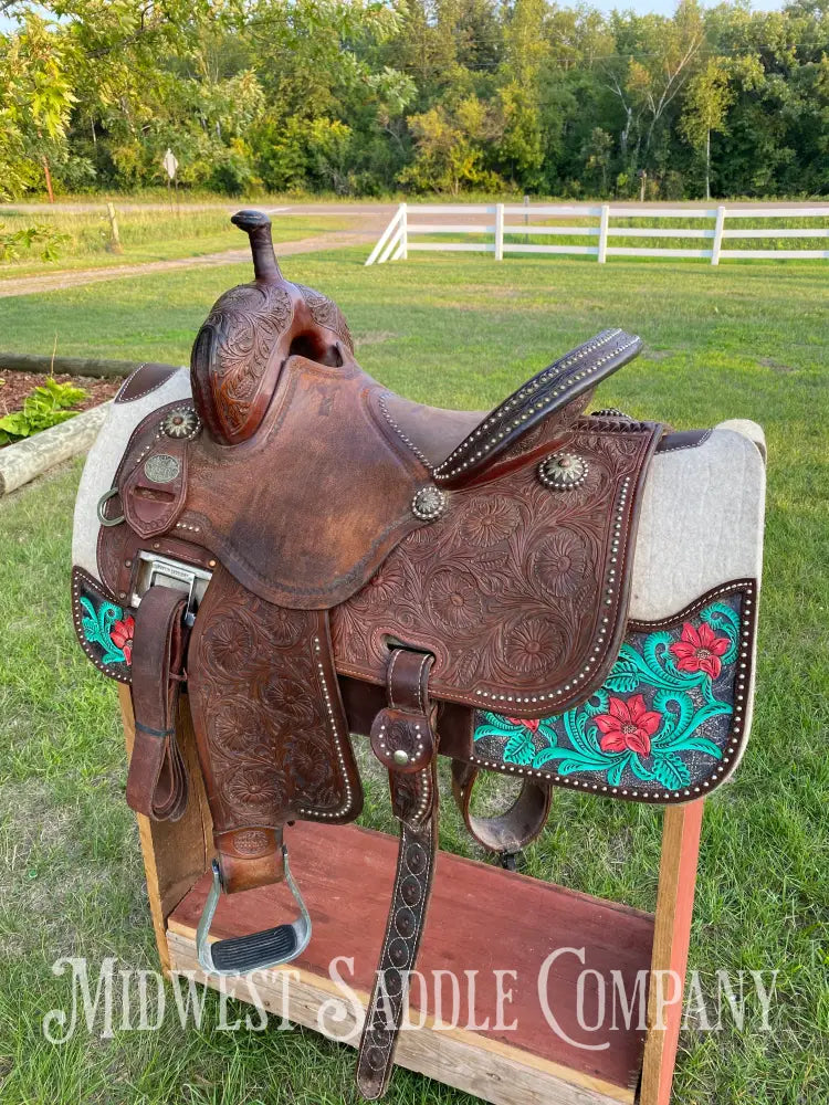 13.5” Martin Cervi Crown C Western Barrel Saddle