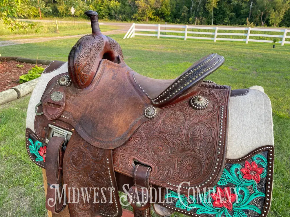 13.5” Martin Cervi Crown C Western Barrel Saddle