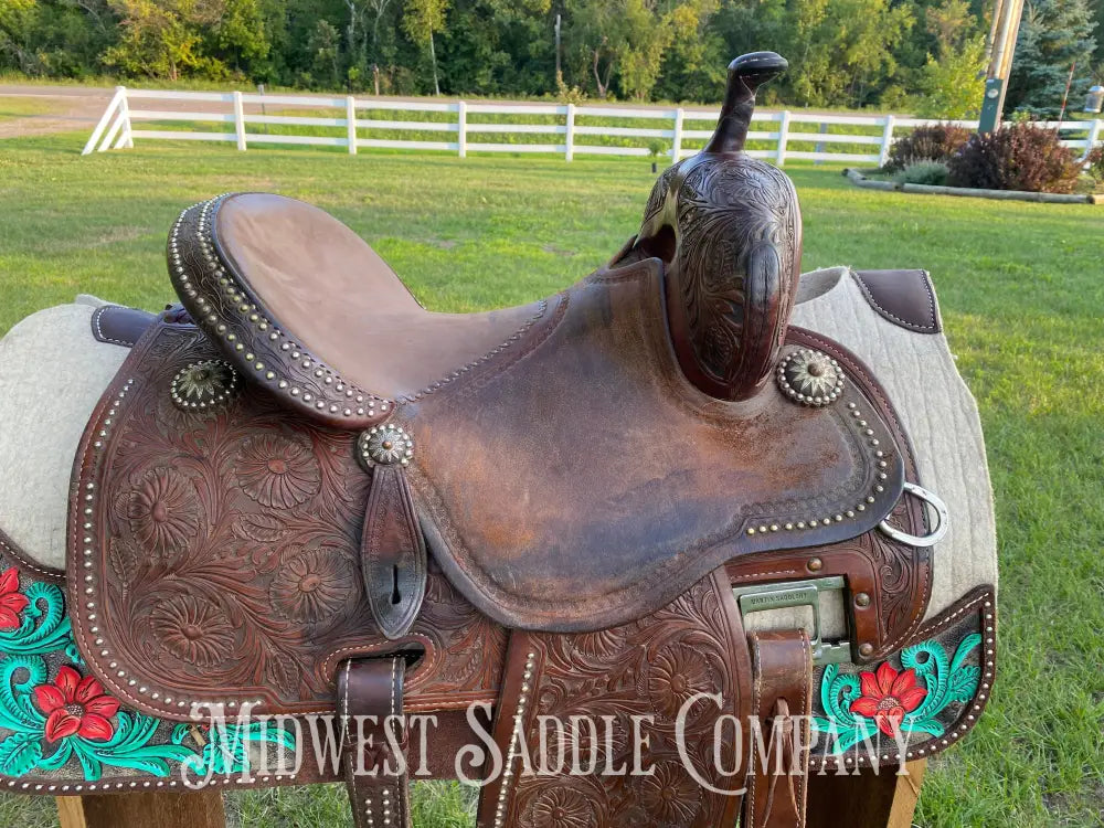 13.5” Martin Cervi Crown C Western Barrel Saddle