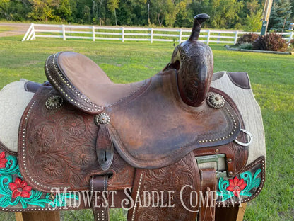 13.5” Martin Cervi Crown C Western Barrel Saddle