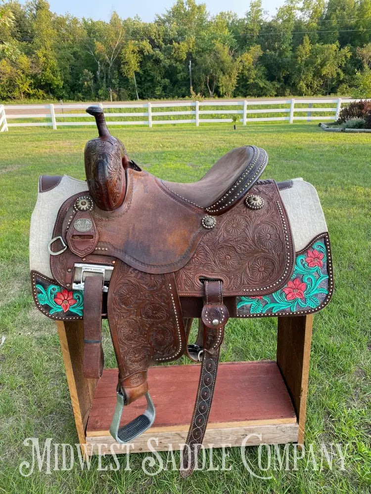 13.5” Martin Cervi Crown C Western Barrel Saddle