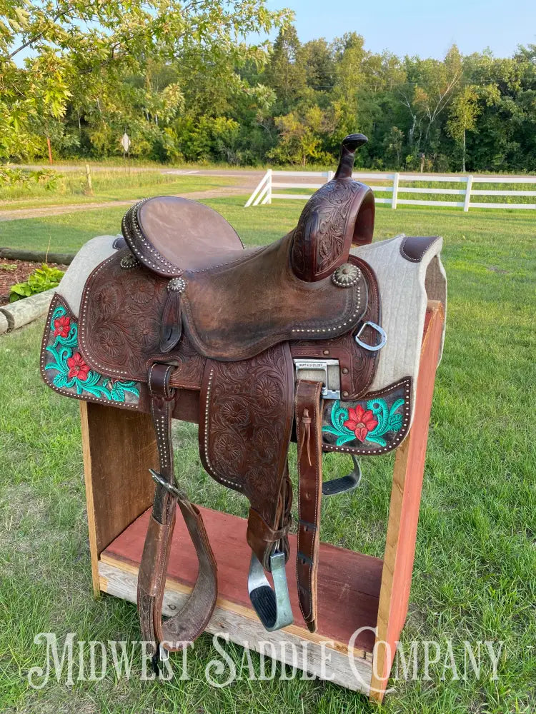 13.5” Martin Cervi Crown C Western Barrel Saddle