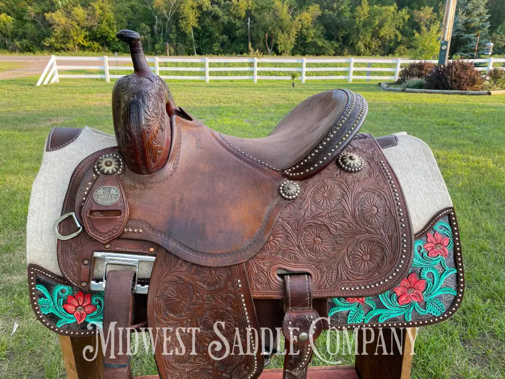 13.5” Martin Cervi Crown C Western Barrel Saddle