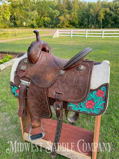 13.5” Martin Cervi Crown C Western Barrel Saddle