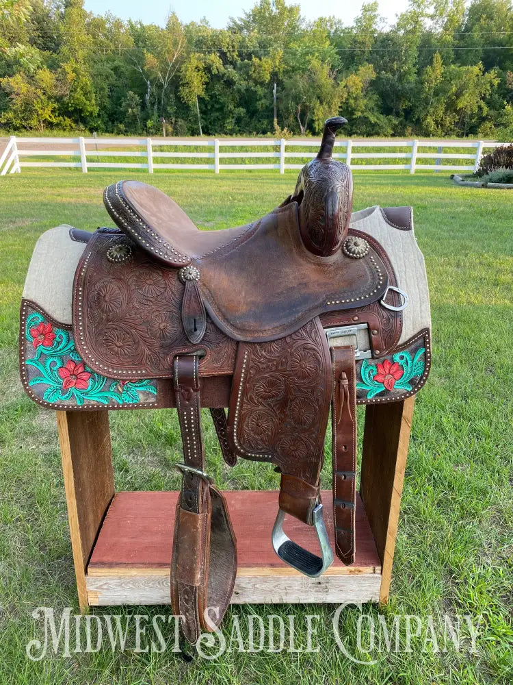 13.5” Martin Cervi Crown C Western Barrel Saddle