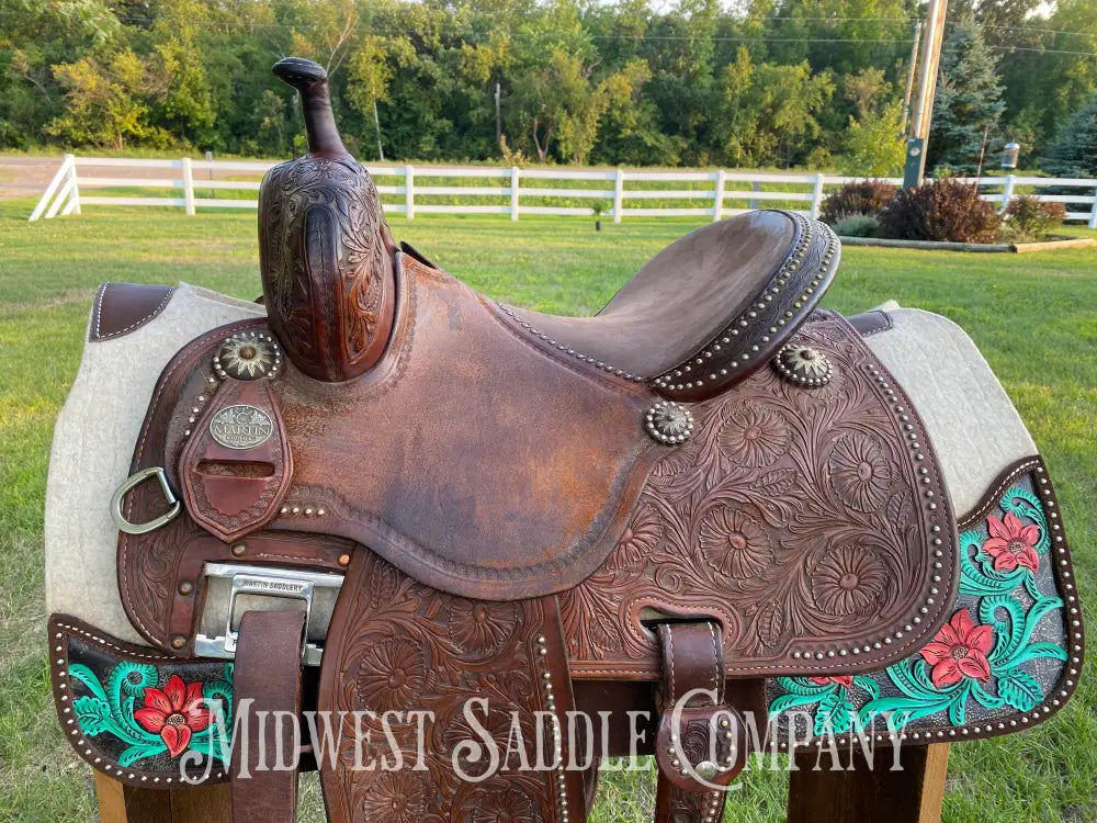 13.5” Martin Cervi Crown C Western Barrel Saddle