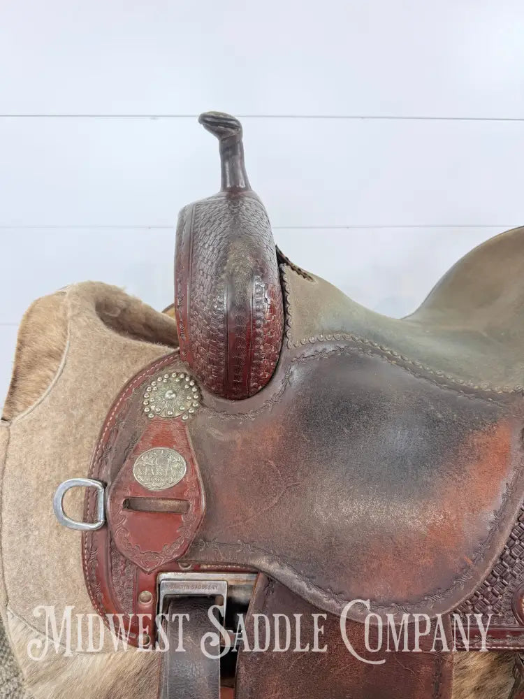 13.5” Martin Saddlery Crown C Barrel Saddle 8” Gullet - Western Saddle