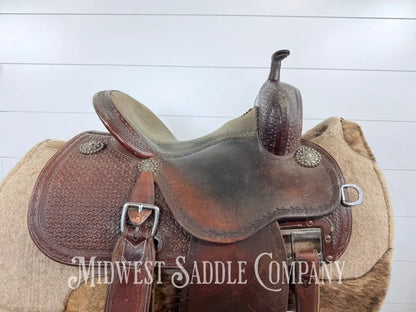 13.5” Martin Saddlery Crown C Barrel Saddle 8” Gullet - Western Saddle