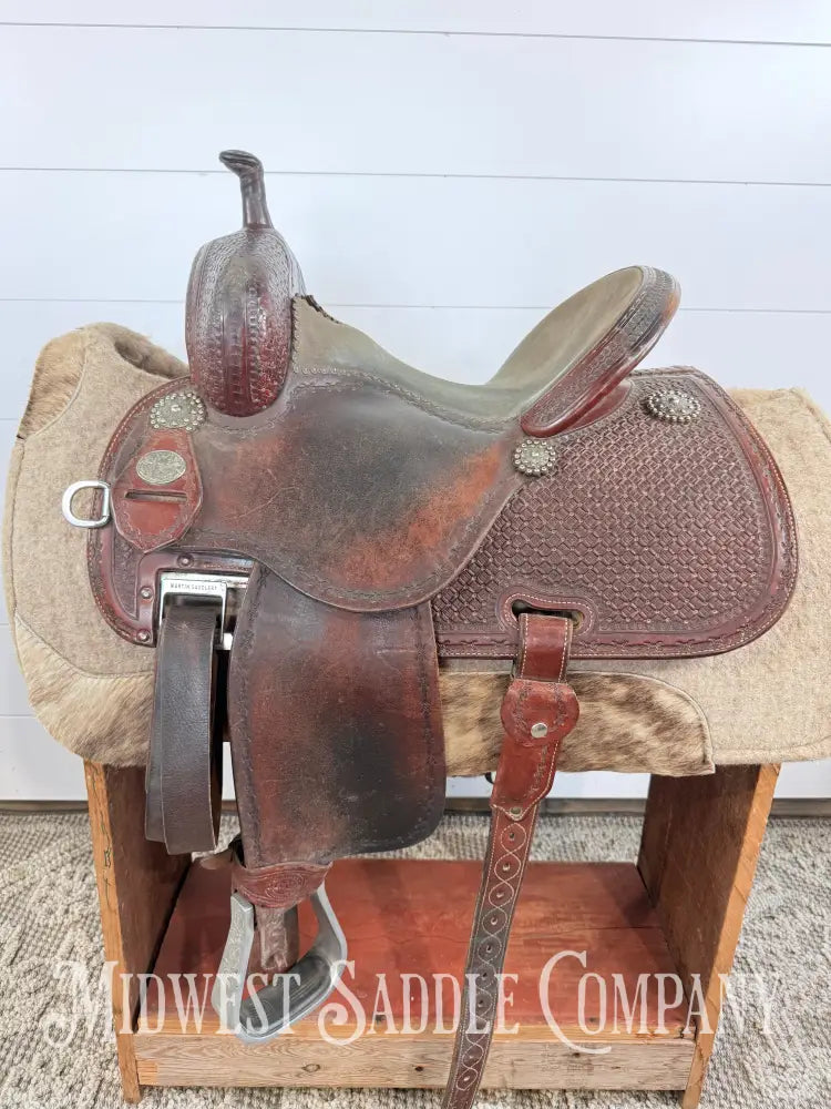 13.5” Martin Saddlery Crown C Barrel Saddle 8” Gullet - Western Saddle