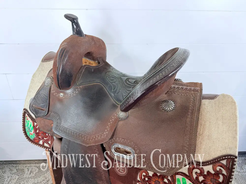 Circle Y High Horse Leona Barrel Saddle 6320 Wide Tree FQHB 7” Gullet