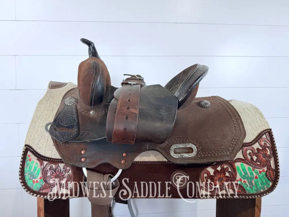 Circle Y High Horse Leona Barrel Saddle 6320 Wide Tree FQHB 7” Gullet
