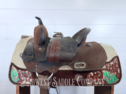 Circle Y High Horse Leona Barrel Saddle 6320 Wide Tree FQHB 7” Gullet