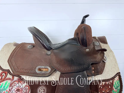 Circle Y High Horse Leona Barrel Saddle 6320 Wide Tree FQHB 7” Gullet