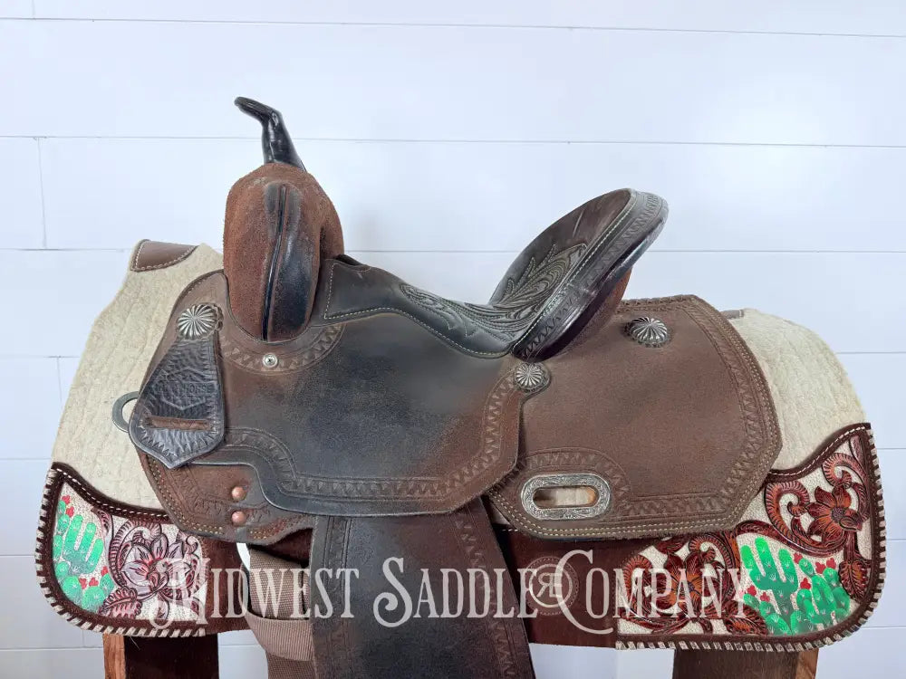 Circle Y High Horse Leona Barrel Saddle 6320 Wide Tree FQHB 7” Gullet