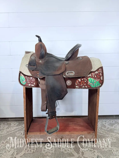 Circle Y High Horse Leona Barrel Saddle 6320 Wide Tree FQHB 7” Gullet