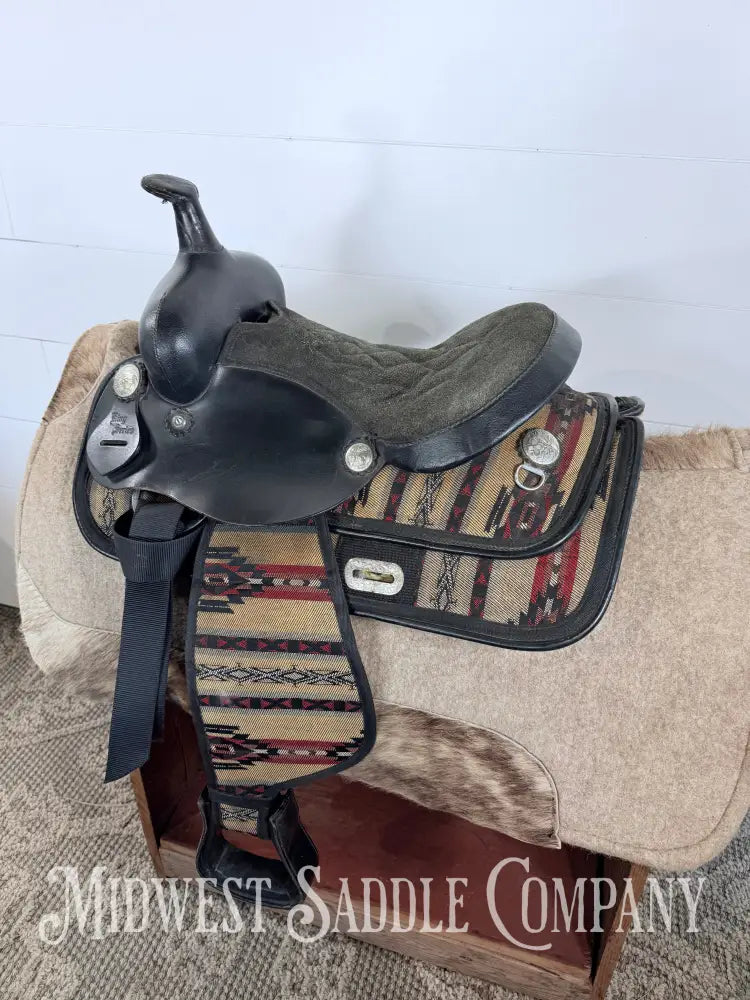 13” King Series Southwest Synthetic Youth Western Saddle SQHB 5.5” Gullet - Western Saddle