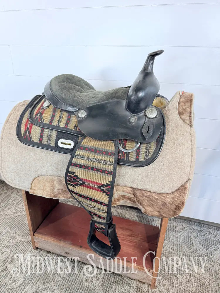 13” King Series Southwest Synthetic Youth Western Saddle SQHB 5.5” Gullet - Western Saddle