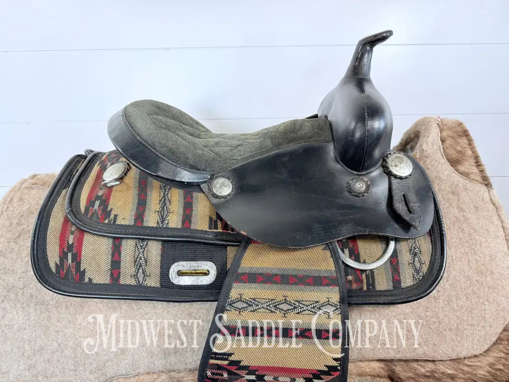 13” King Series Southwest Synthetic Youth Western Saddle SQHB 5.5” Gullet - Western Saddle