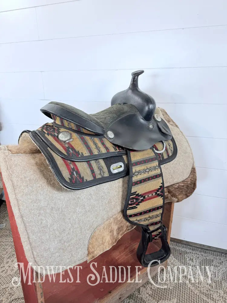13” King Series Southwest Synthetic Youth Western Saddle SQHB 5.5” Gullet - Western Saddle