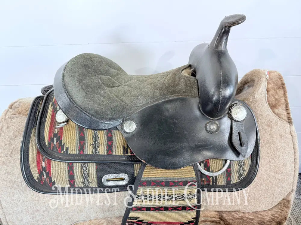 13” King Series Southwest Synthetic Youth Western Saddle SQHB 5.5” Gullet - Western Saddle