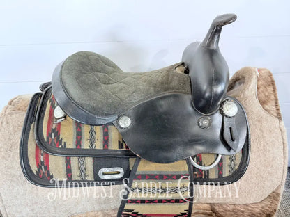 13” King Series Southwest Synthetic Youth Western Saddle SQHB 5.5” Gullet - Western Saddle