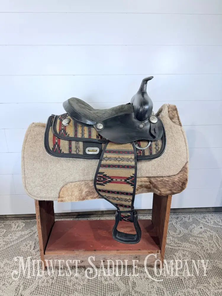 13” King Series Southwest Synthetic Youth Western Saddle SQHB 5.5” Gullet - Western Saddle