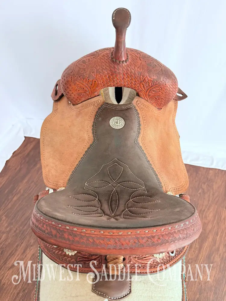 14.5” Double J Pozzi Pro Western Barrel Saddle Western Saddle