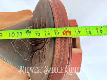 14.5” Double J Pozzi Pro Western Barrel Saddle Western Saddle