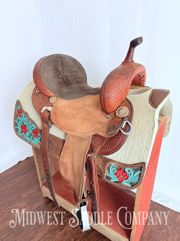 14.5” Double J Pozzi Pro Western Barrel Saddle Western Saddle