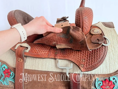 14.5” Double J Pozzi Pro Western Barrel Saddle Western Saddle