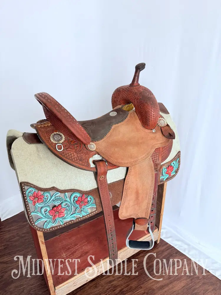 14.5” Double J Pozzi Pro Western Barrel Saddle Western Saddle