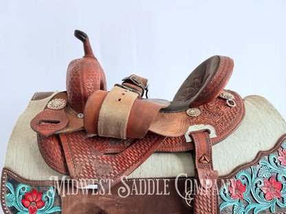 14.5” Double J Pozzi Pro Western Barrel Saddle Western Saddle