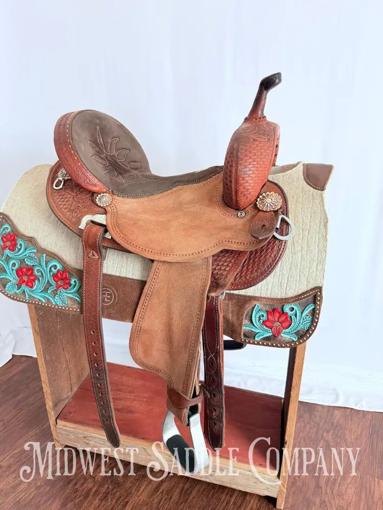 14.5” Double J Pozzi Pro Western Barrel Saddle Western Saddle