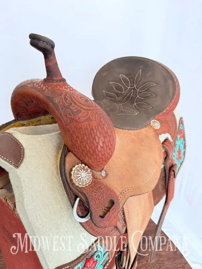 14.5” Double J Pozzi Pro Western Barrel Saddle Western Saddle