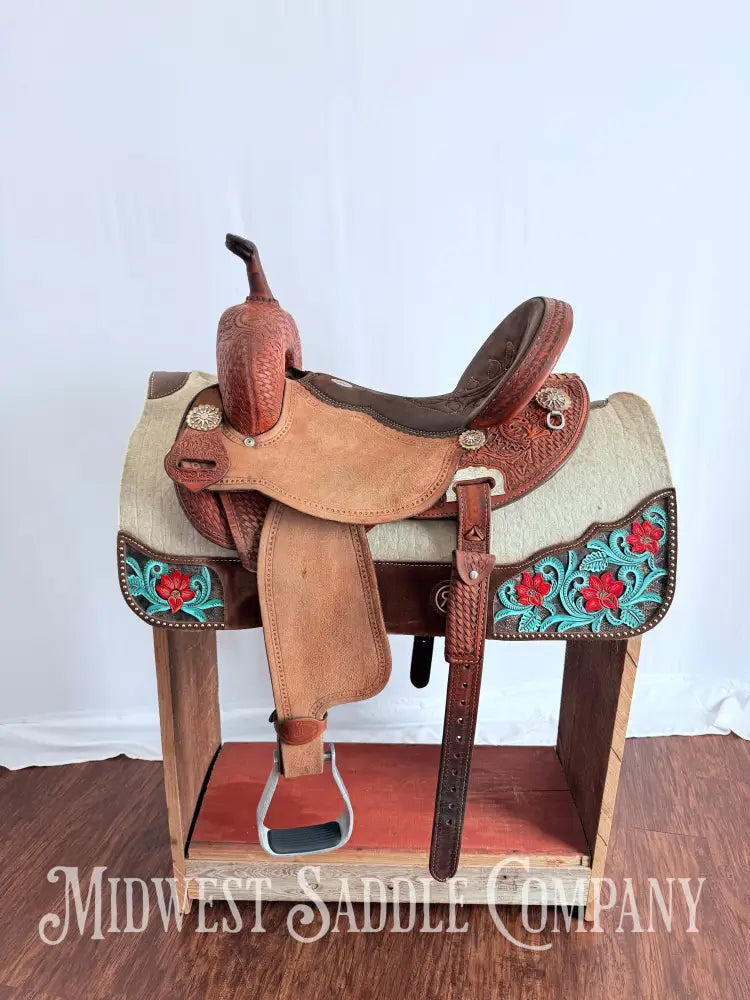 14.5” Double J Pozzi Pro Western Barrel Saddle Western Saddle